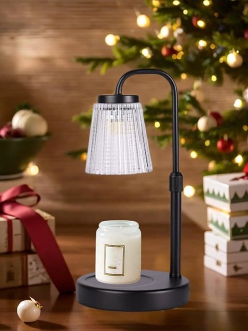 Black Candle Warmer Lamp - Timer Dimmer Adjustable Height Electric - Wax Melt
